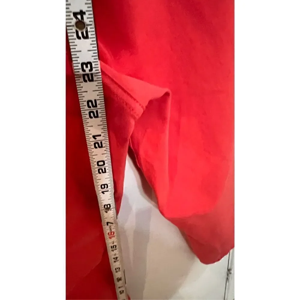 Marble Women's Mid Rise Capri Pants Dark Wash Stretch Casual Red Size 12